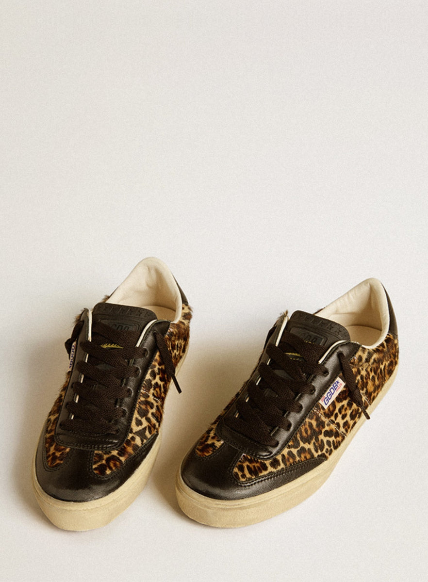 Golden Goose leopard gold calf hair Sneakers shoes offers kids SZ 30