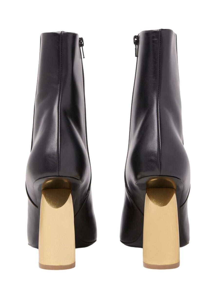 DRIES VAN NOTEN | Gold Heel Leather Ankle Boot