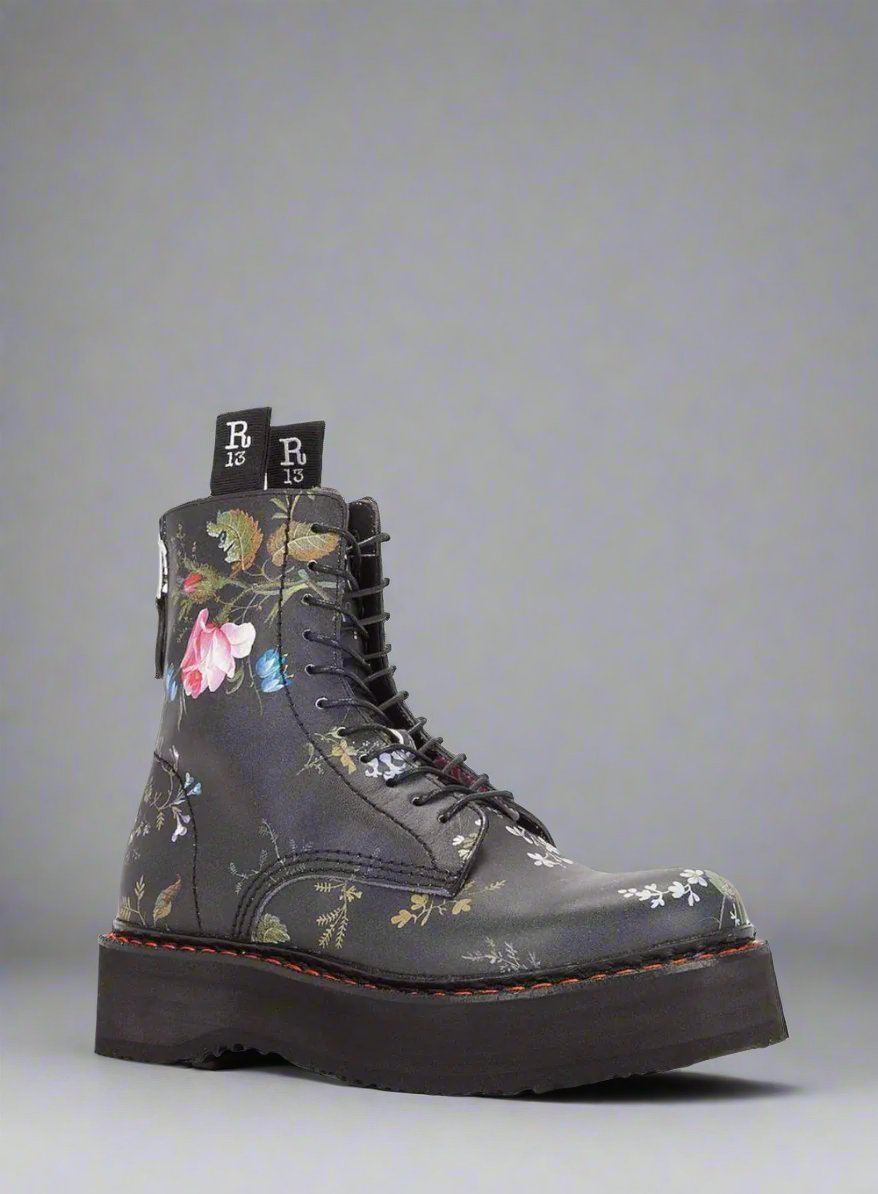 R13 Floral Single Stack Boot Joan Shepp