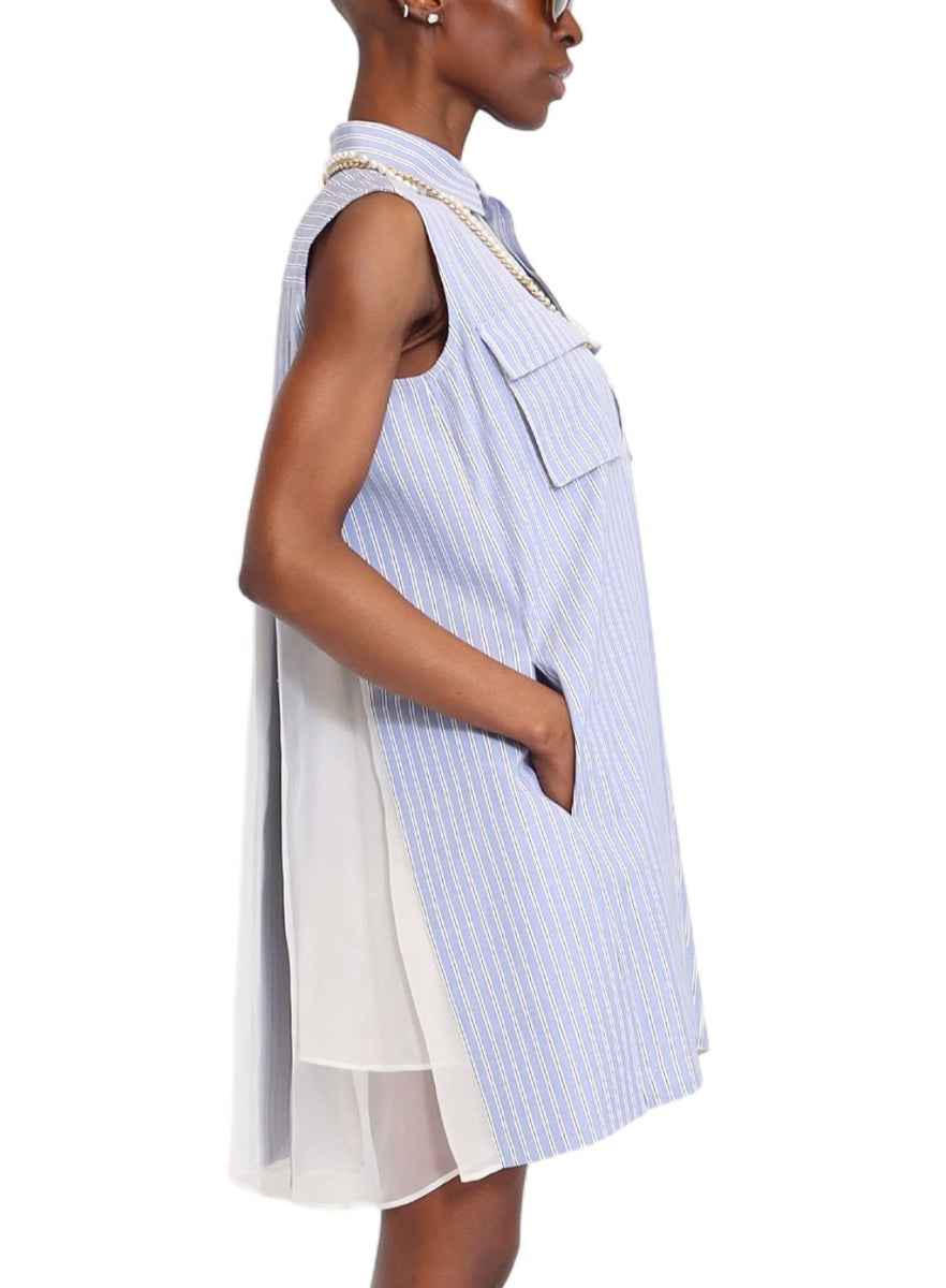 SACAI | Thomas Mason Cotton Poplin Dress