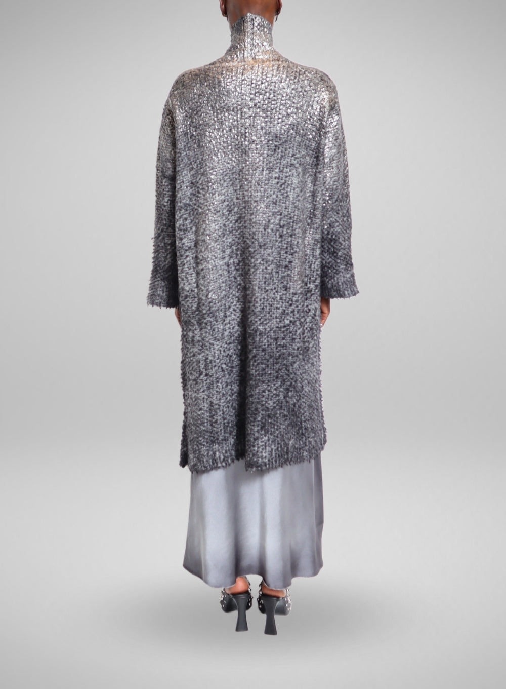 AVANT TOI | Laminated Long Furry Stretch Cardigan