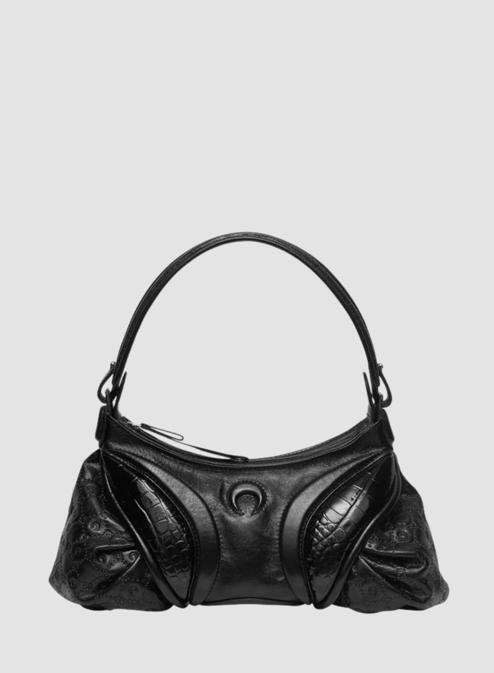 MARINE SERRE | Moonogram Embossed Leather Futura Bag