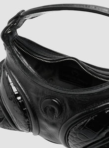 MARINE SERRE | Moonogram Embossed Leather Futura Bag