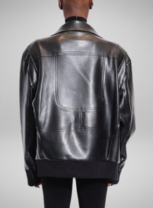 NORMA KAMALI | Oversized Faux Leather Moto Jacket