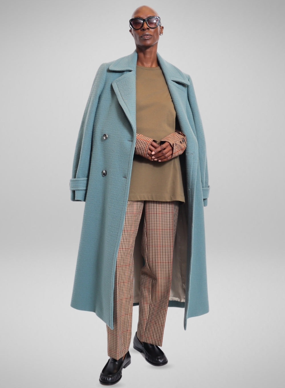 DRIES VAN NOTEN | Double Breasted Long Wool Pea Coat