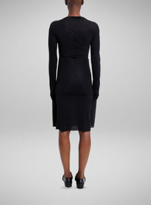 DRIES VAN NOTEN | Fitted Long Sleeve Mesh Dress