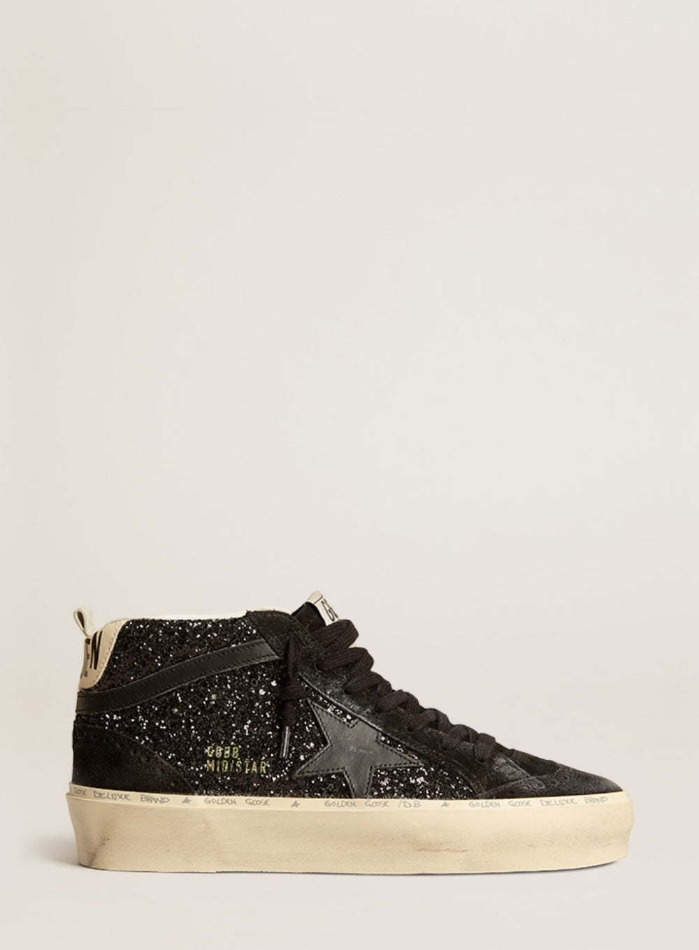 Golden goose mid star black glitter on sale