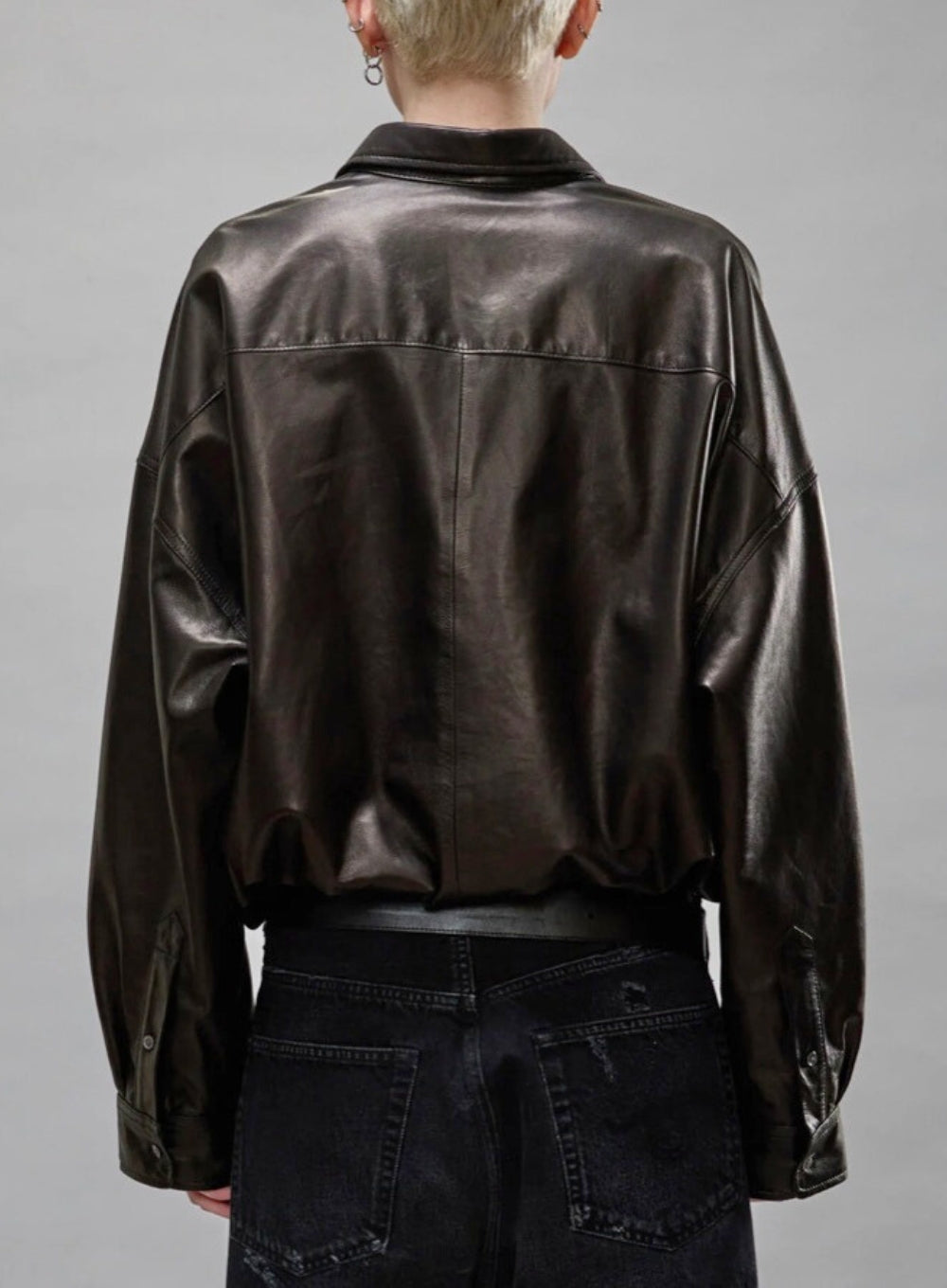 R13 | Leather Crossover Bubble Shirt