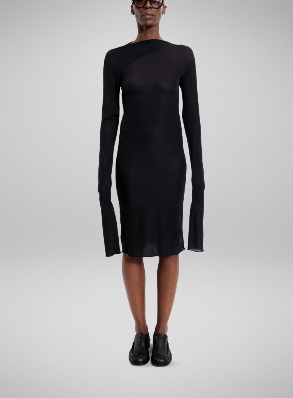 DRIES VAN NOTEN | Fitted Long Sleeve Mesh Dress