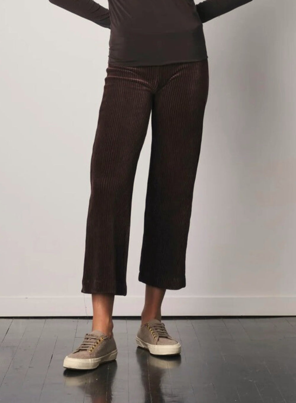 AVENUE MONTAIGNE | Alex Corduroy Wide-Leg Crop Pant