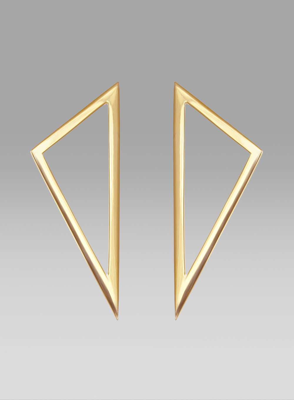 RACHEL KATZ | Large Yellow Gold Triangle Earrings