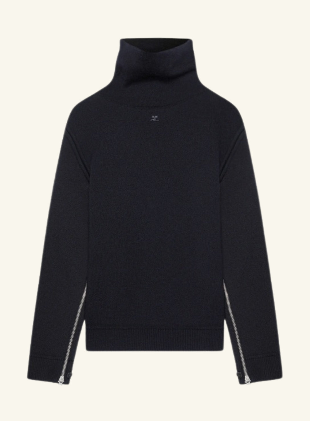 COURRÈGES | Zipped Maxi Mockneck Pullover