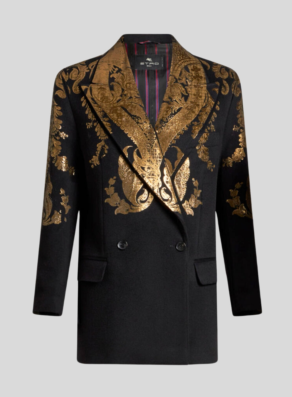 ETRO | Metallic Print Double Breasted Jacket