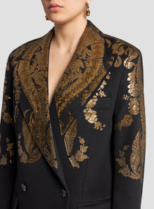 ETRO | Metallic Print Double Breasted Jacket