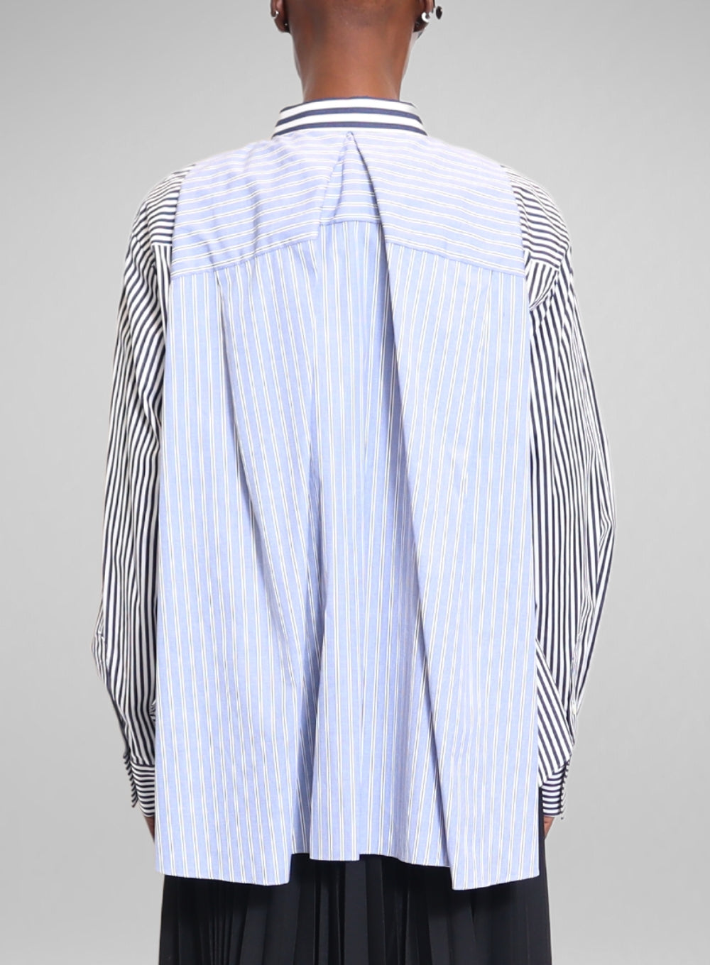 SACAI | Cotton Poplin Stripe Mix Shirt