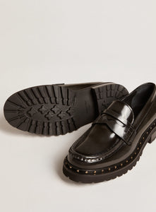 GOLDEN GOOSE | Studded Black Leather Chunky Loafers