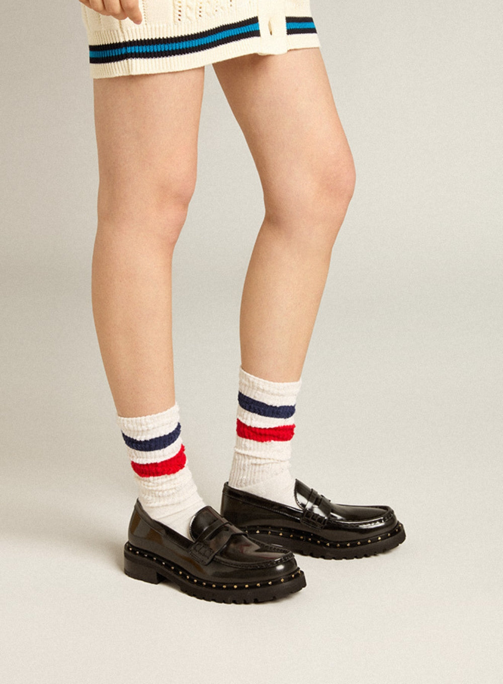 GOLDEN GOOSE | Studded Black Leather Chunky Loafers