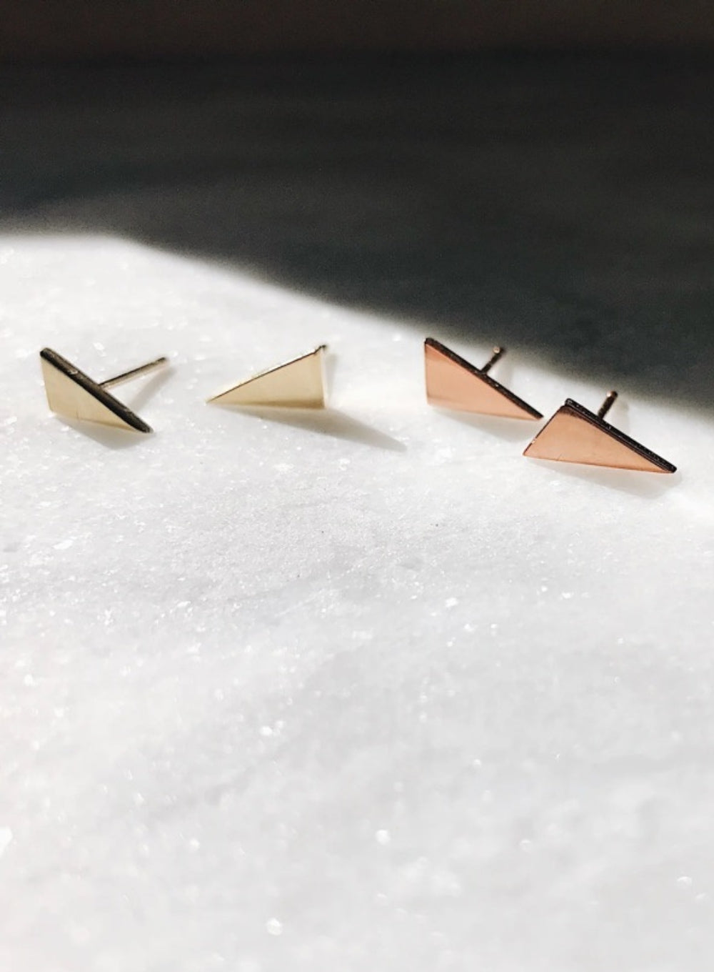 RACHEL KATZ | Mini Yellow Gold Triangle Stud Earrings