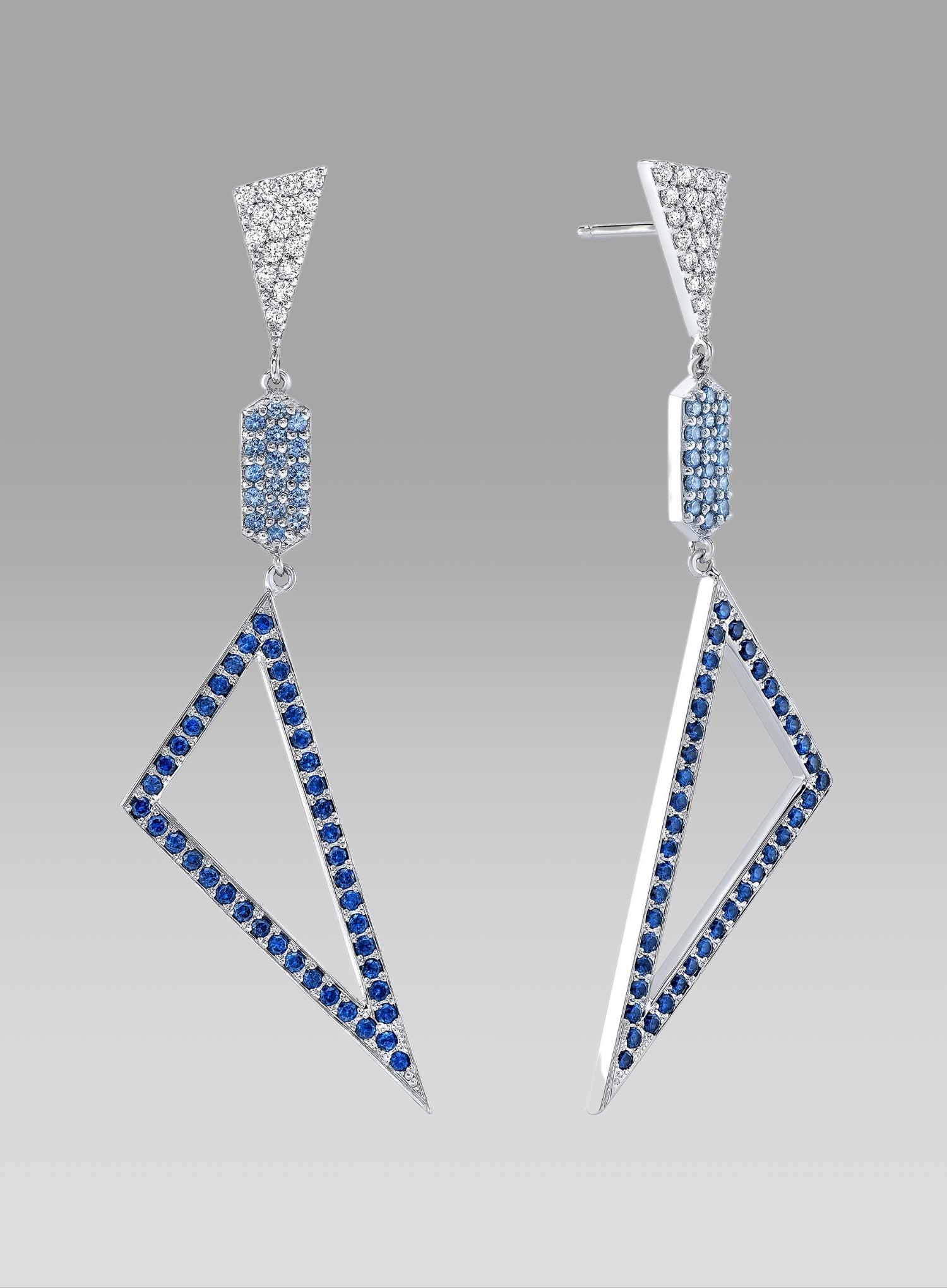 RACHEL KATZ | Multi Shape Sapphire Pave Earrings