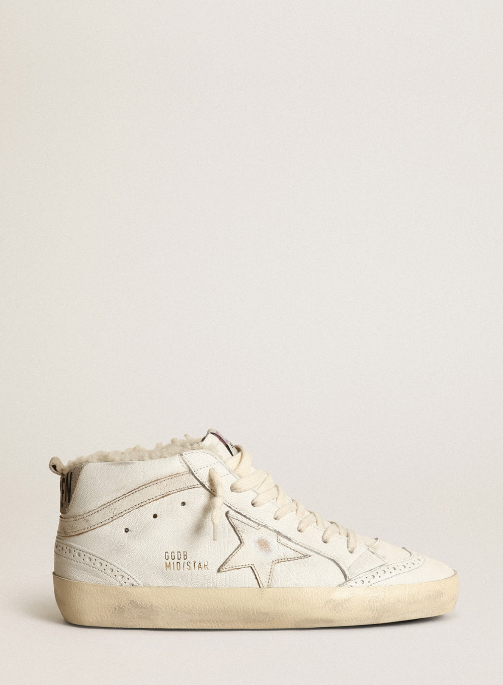 GOLDEN GOOSE | Shearling Lined Mid-Star Leather Sneaker