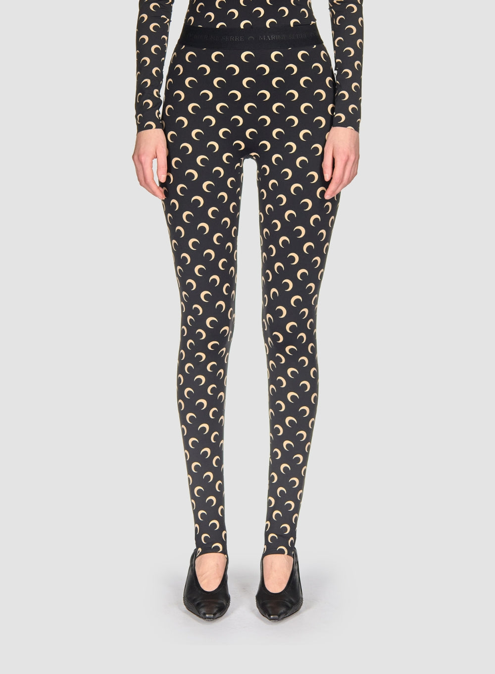 MARINE SERRE | Moon Print Jersey Stirrup Leggings