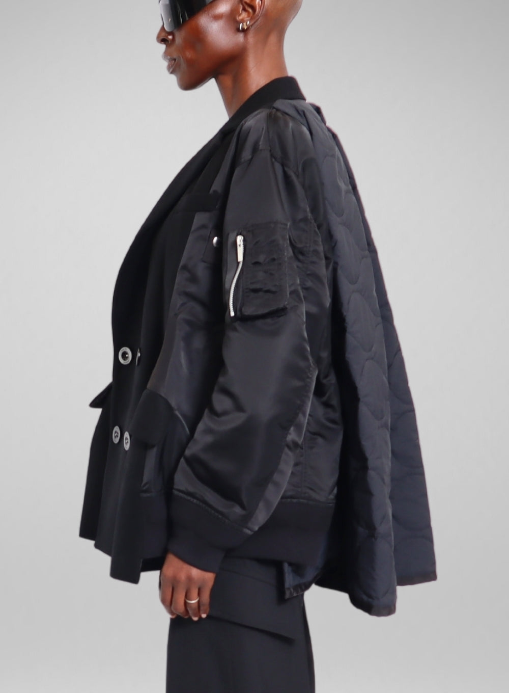 SACAI | Wool Melton Nylon Twill Mix Quilted Blouson