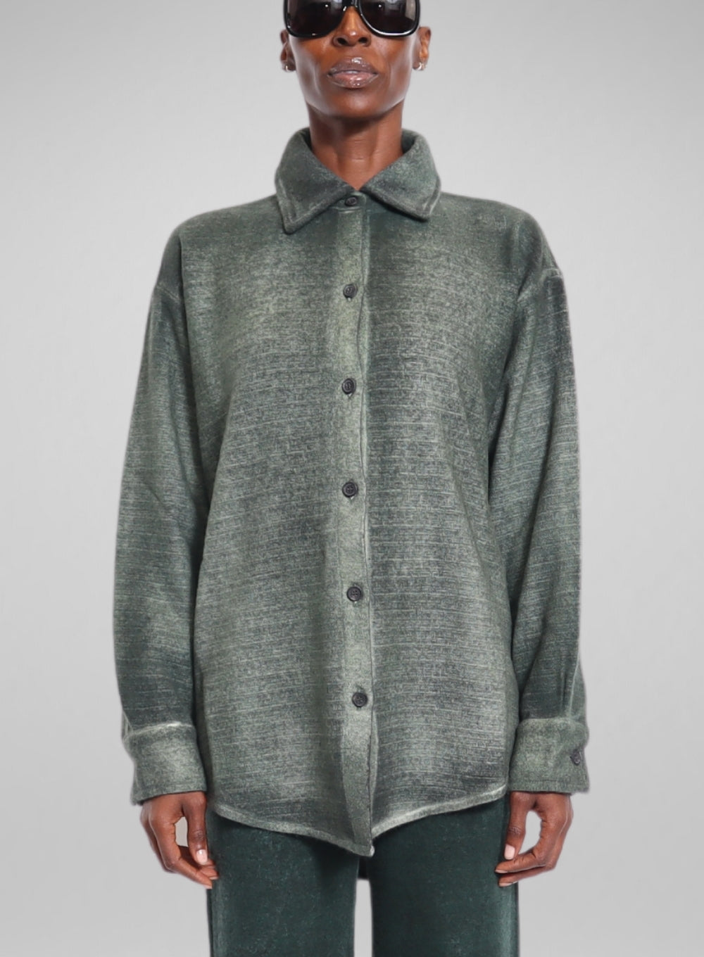 AVANT TOI | Cashmere Wool Net Fabric Button-Up Shirt