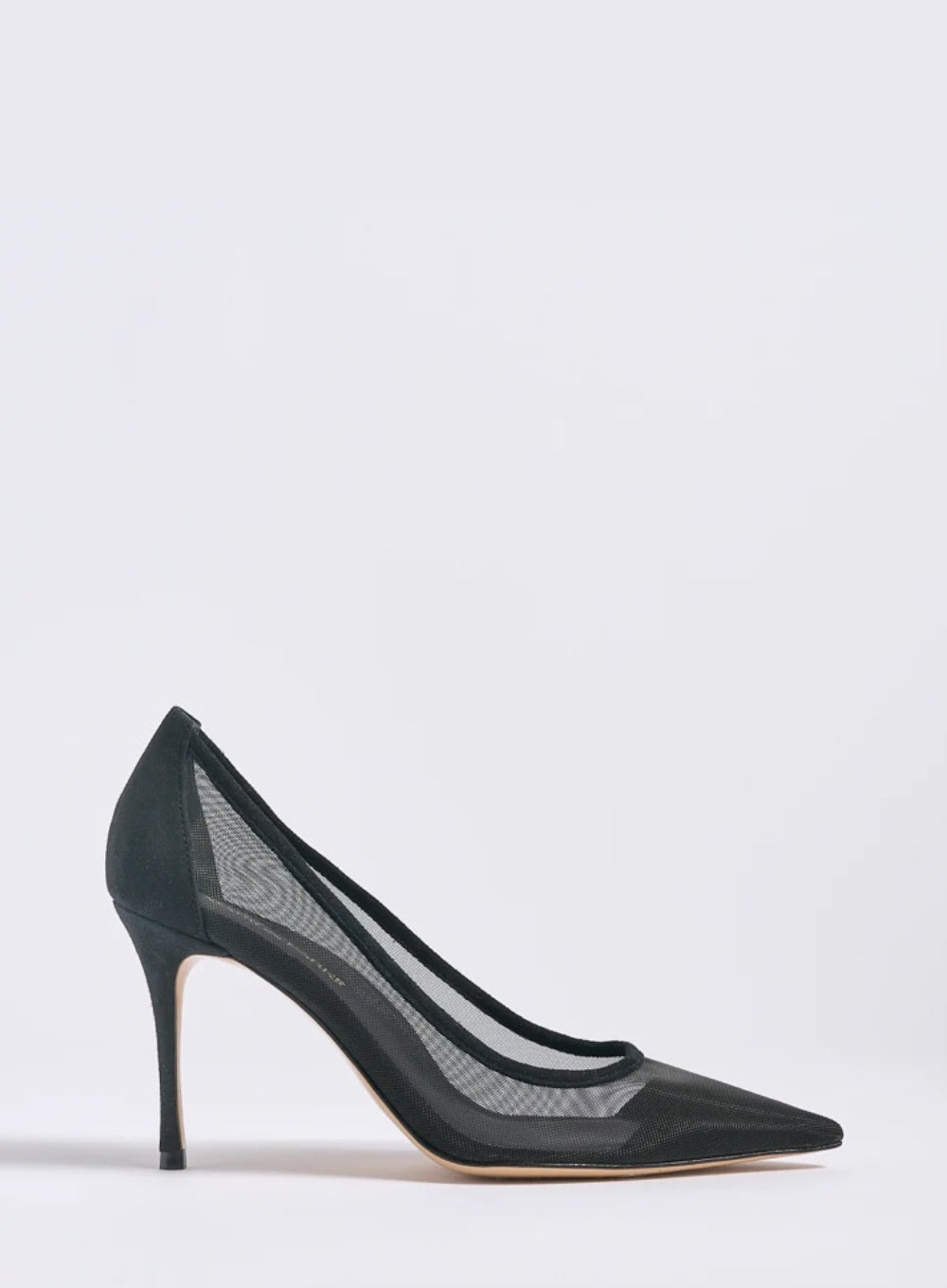 MARION PARKE | Black Mesh Classic Pump 85