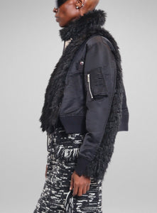 SACAI | Faux Fur Nylon Twill Mix Blouson