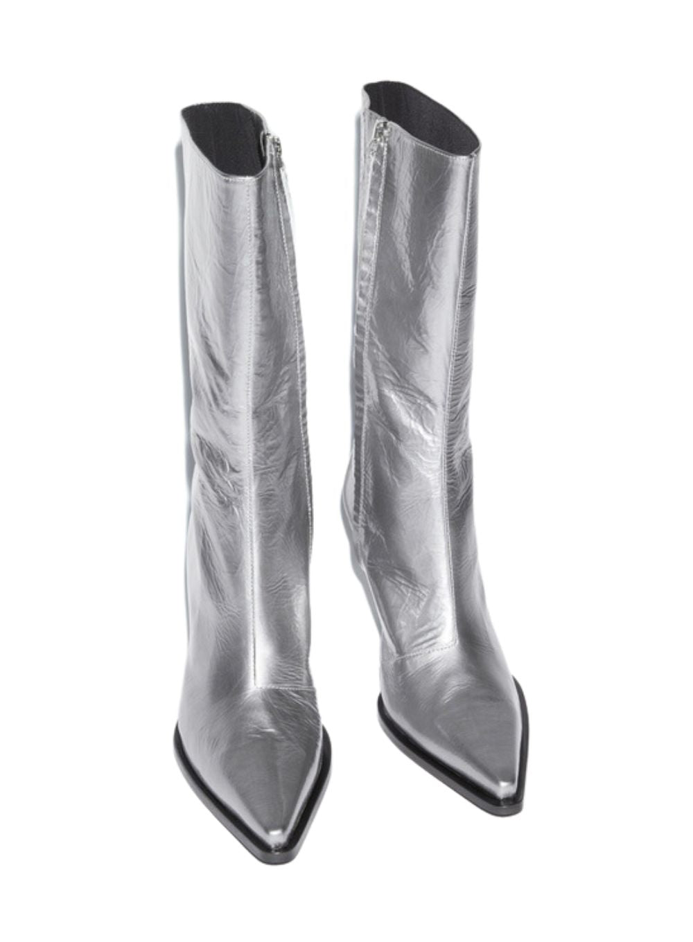 ACNE STUDIOS | Silver Leather Heeled Boots