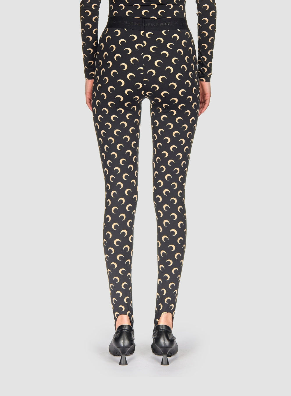 MARINE SERRE | Moon Print Jersey Stirrup Leggings