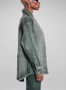 AVANT TOI | Cashmere Wool Net Fabric Button-Up Shirt