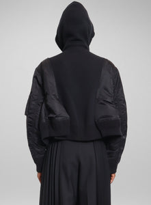 SACAI | Nylon Twill Sponge Sweat Zip-Up Hoodie