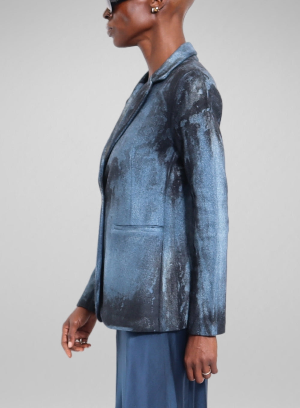 AVANT TOI | Dark Marmo Effect Felted Rever Jacket