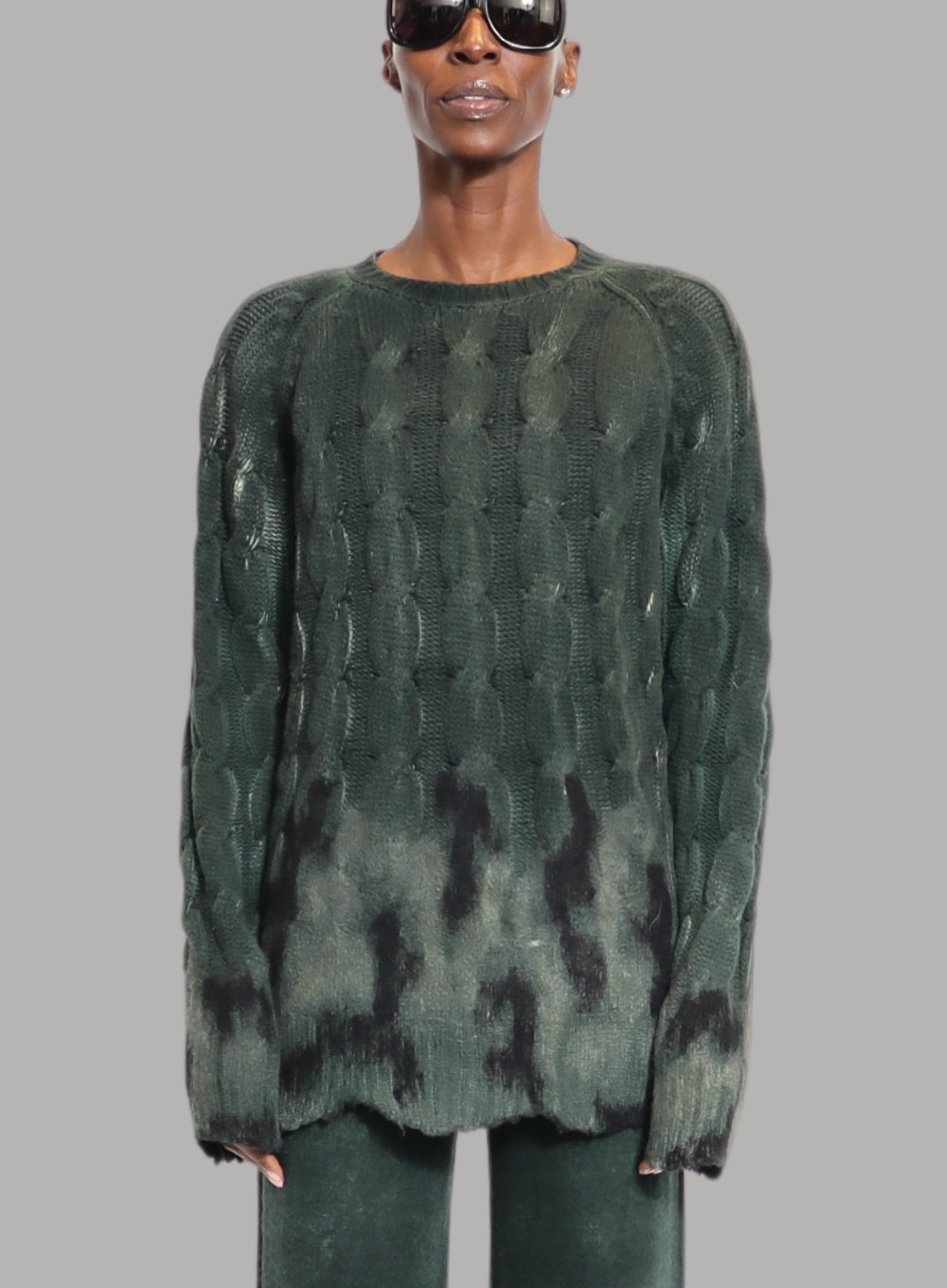 AVANT TOI | Hand Painted Needle Punched Cable Knit Pullover