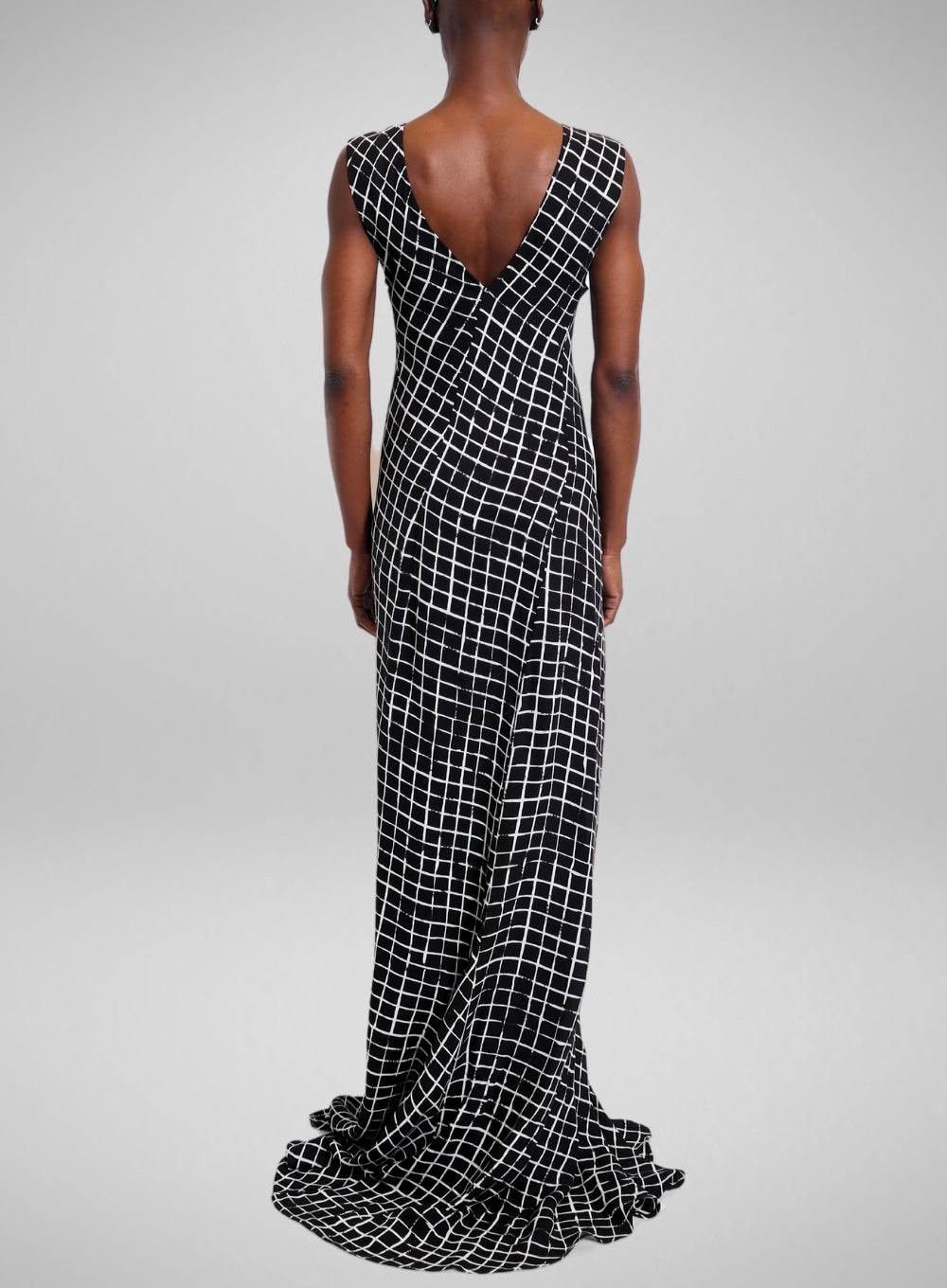 DRIES VAN NOTEN | Long Grid Print Gown