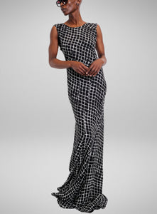 DRIES VAN NOTEN | Long Grid Print Gown