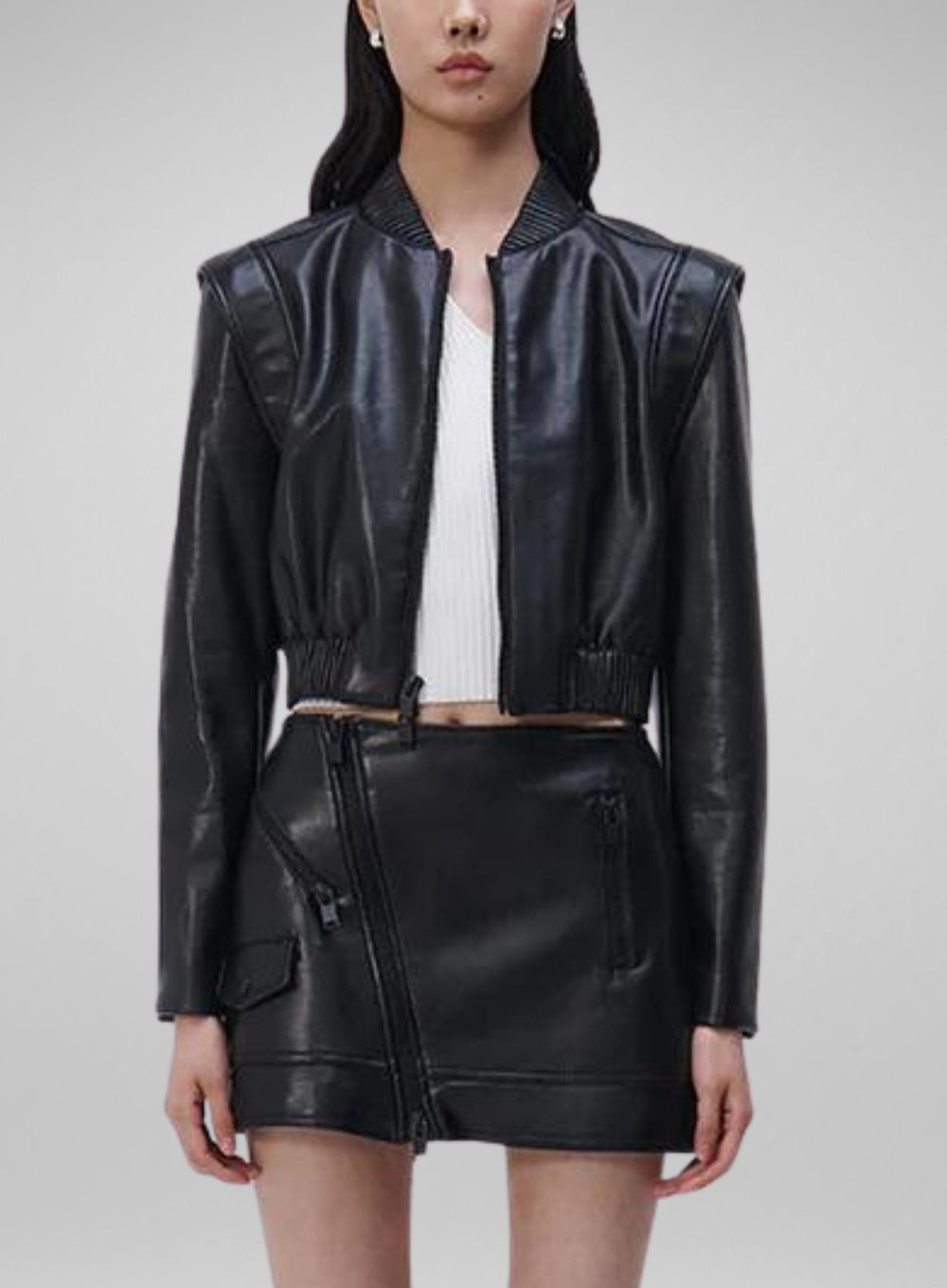 SIMKHAI | Doreen Vegan Leather Bomber Jacket