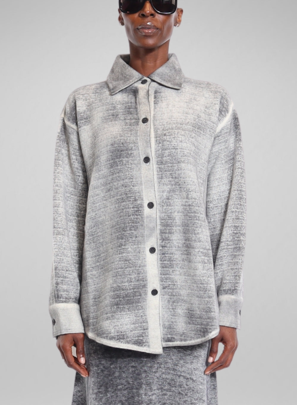 AVANT TOI | Cashmere Wool Net Fabric Button-Up Shirt