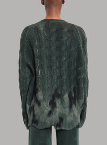 AVANT TOI | Hand Painted Needle Punched Cable Knit Pullover