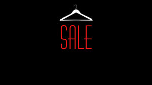 Sale text graphic with hanger clip art, shop  up to 60% off sale