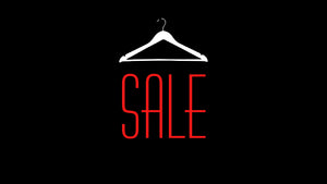 Sale text graphic with hanger clip art, shop  up to 60% off sale