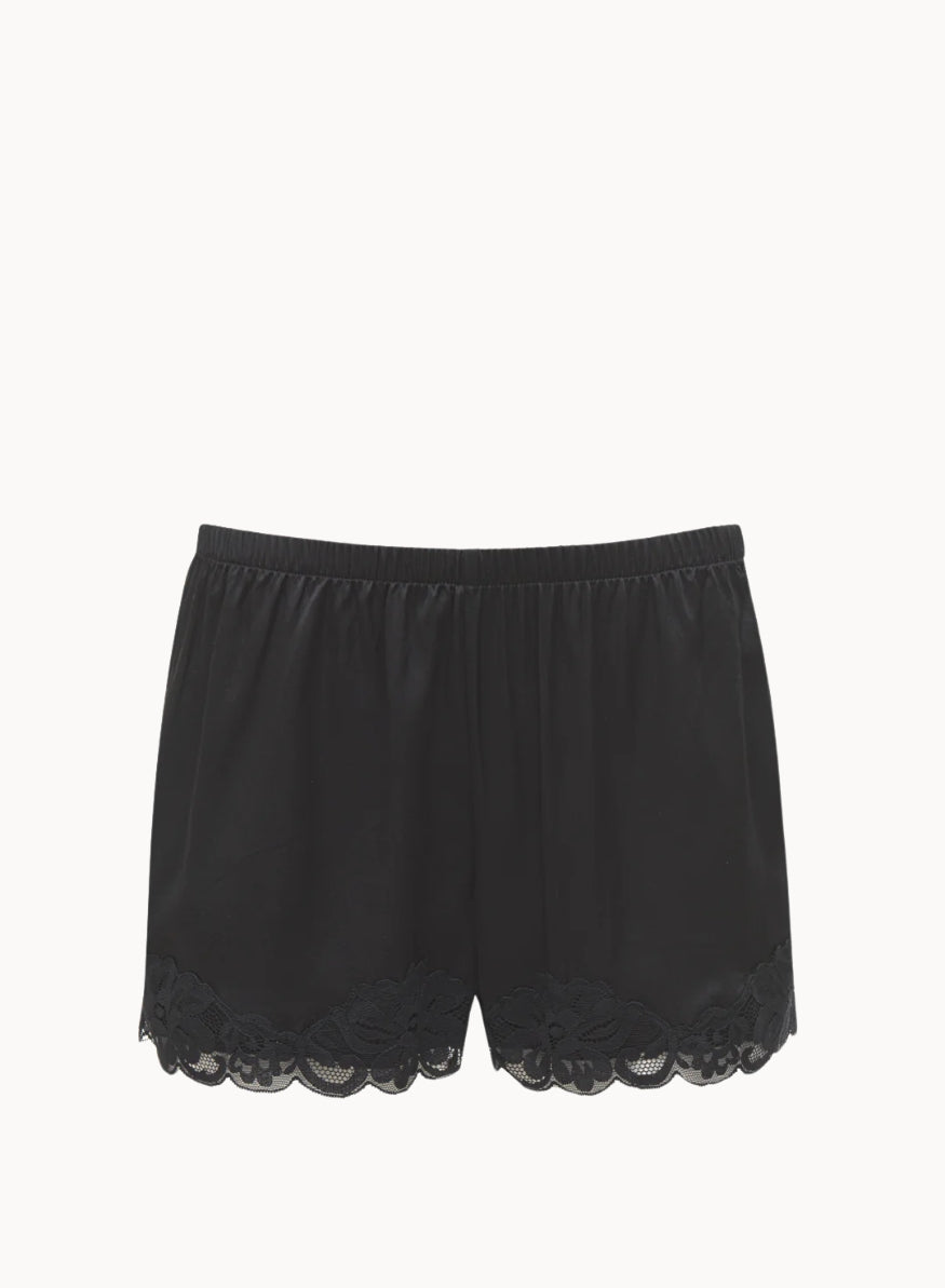 GOLD HAWK | Laced Trimmed Silk Shorts