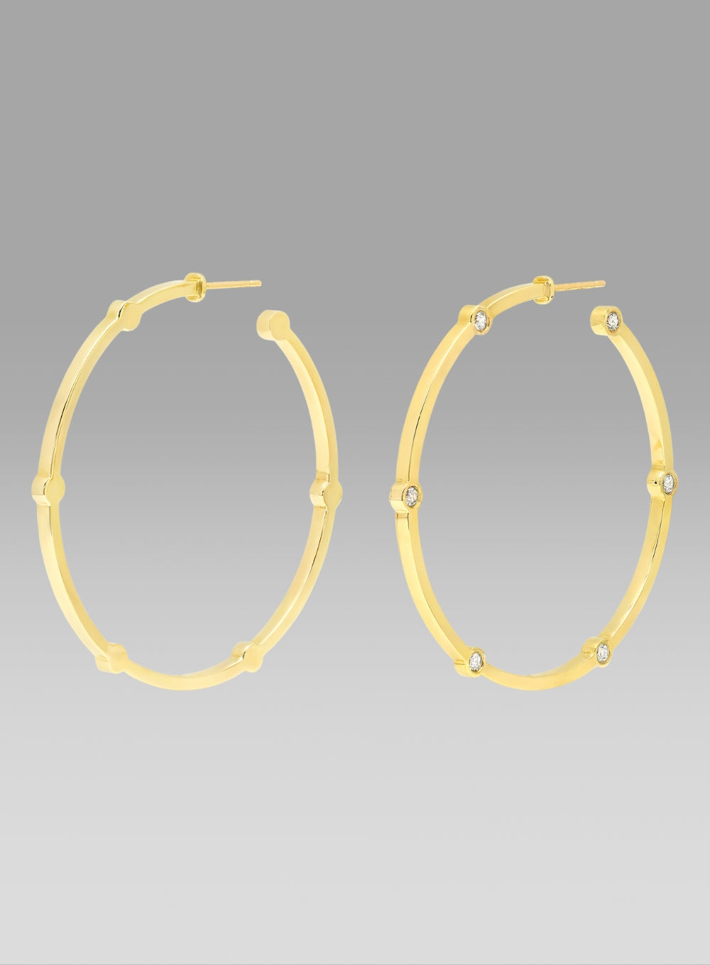 RACHEL KATZ | Large Cage Hoops With Diamond Facets