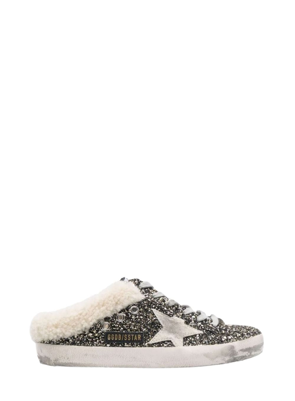 GOLDEN GOOSE | Super-Star Glitter Sabot with Shearling – Joan Shepp